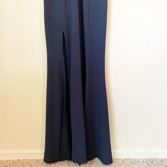 Dress The Population V Neck Floor Length Sleeveless Gown With Slit - Picture 4 of 7